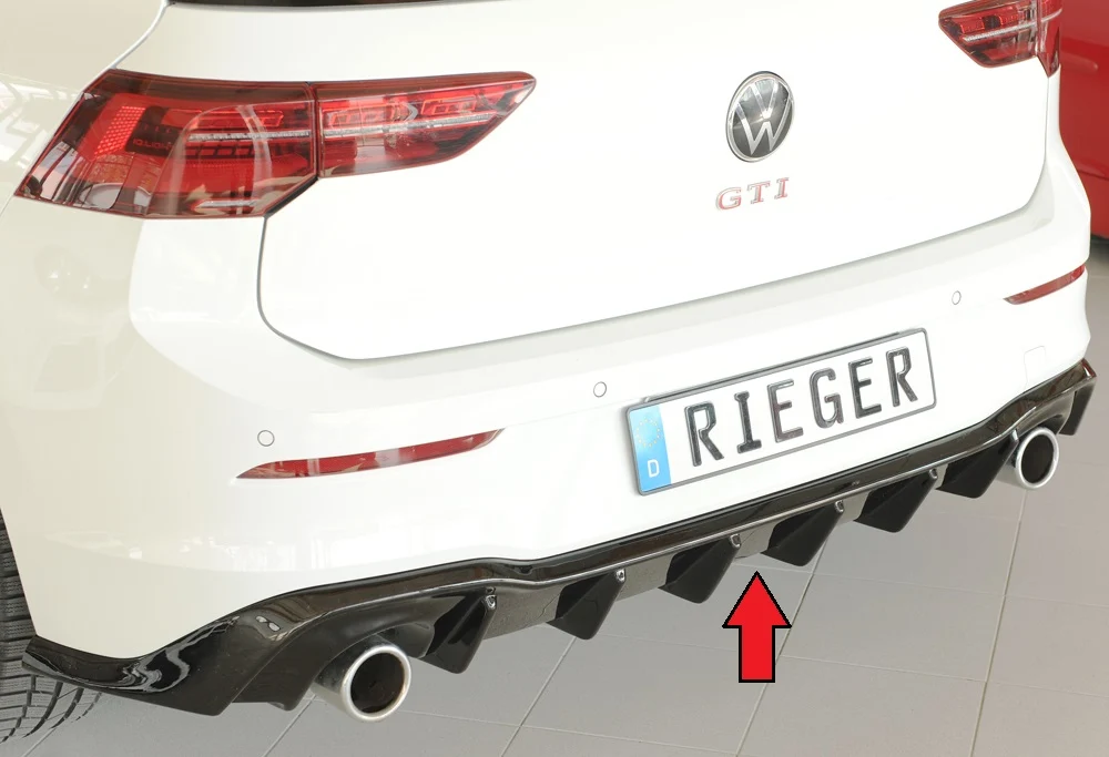 Rieger Diffúzor VW Golf MK8 GTI 2020+ - Magasfényű Fekete
