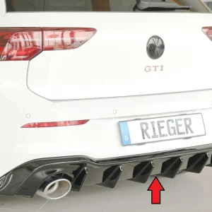 Rieger Diffúzor VW Golf MK8 GTI Clubsport 2020+ - Magasfényű Fekete