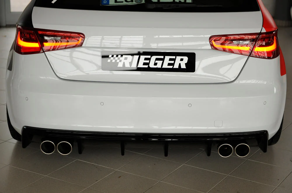 Rieger hátsó diffúzor betét (S3) Audi A3 8V Sportback - Magasfényű fekete