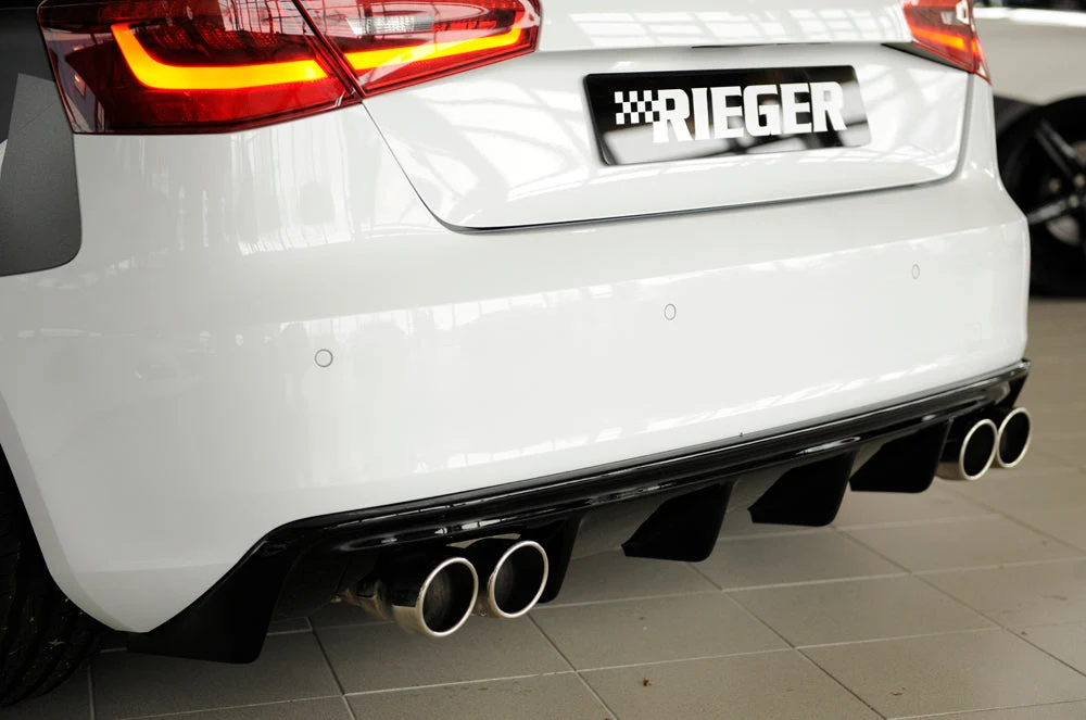 Rieger hátsó diffúzor betét (S3) Audi A3 8V Sportback - Magasfényű fekete