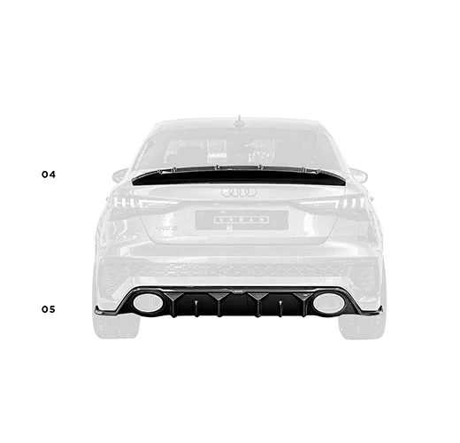 Urban Automotive karbon diffúzor Audi RS3 8Y szedánhoz