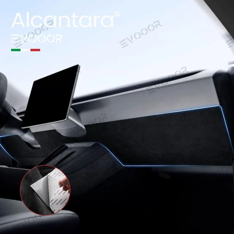2024+ Model 3 Highland Alcantara rúgásgátló matricák műszerfal alatt Tesla