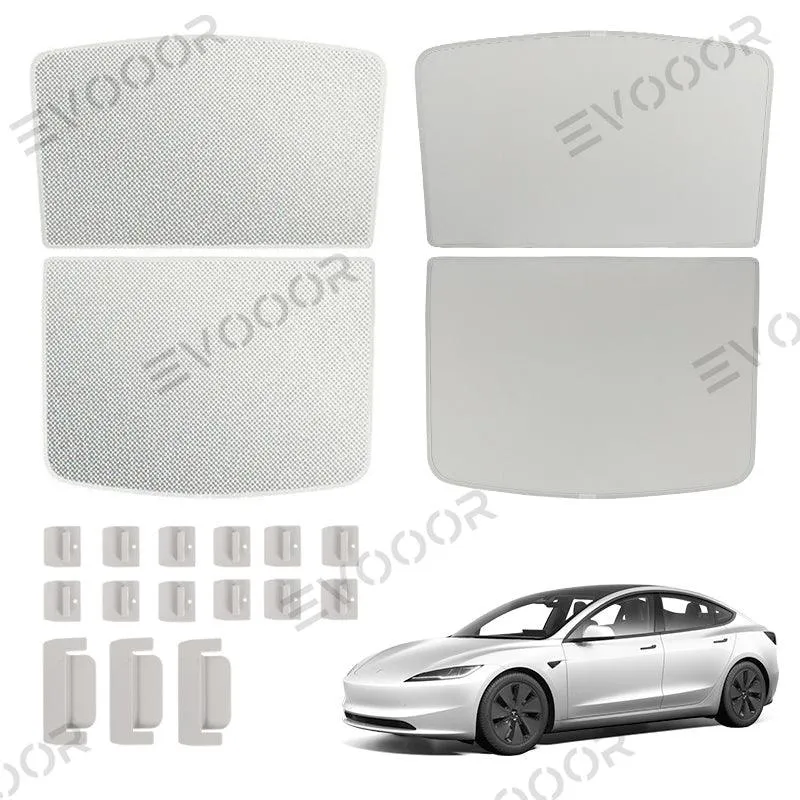 2024+ Tesla Model 3 Highland Beépített fényvisszaverő napfénytető napellenző frissítése - Könnyű, fényvisszaverő, ezüstbev...