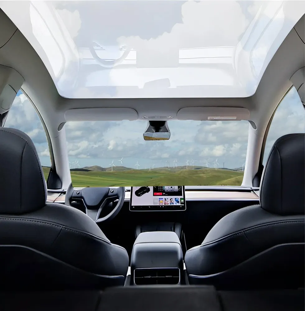 Tesla PDLC kapcsolható intelligens üvegfólia napfénytető napernyőhöz Model 3 és Model Y