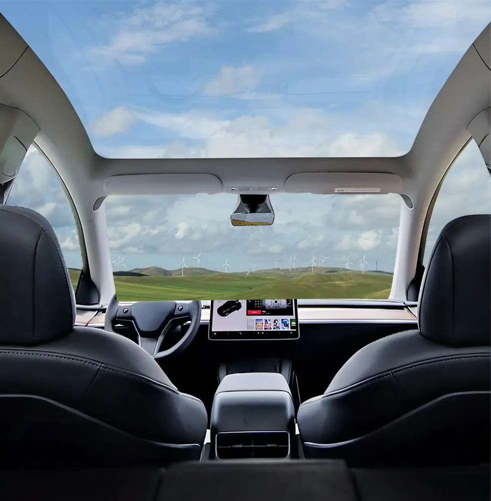 Tesla PDLC kapcsolható intelligens üvegfólia napfénytető napernyőhöz Model 3 és Model Y