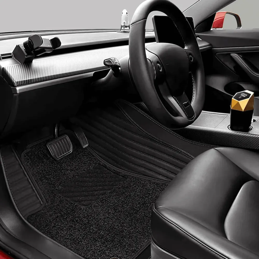 Minden időjárási körülményre alkalmas, kétrétegű autószőnyeg-szett Tesla Model X-hez - egyedi méretre igazítva (2016-2020)