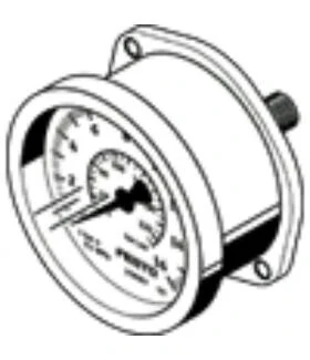 Manométer 50mm 1/4" 0-10bar FMA-50-10-1/4-EN peremes hátsó 159599 (FES)