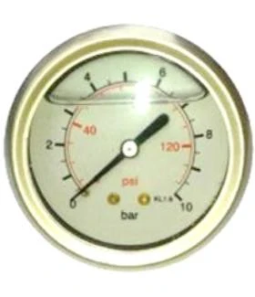 Manométer 63mm 1/4" 0-10bar csillapított MX-63-0/10A hátsó (AZP)