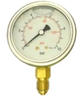 Manométer 63mm 1/4" 0-10bar csillapított MX-63-0/10B alsó (AZP)