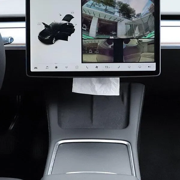 Luxus nubuk bőr zsebkendőtartó Tesla Model 3. évfolyam belső felújítás (2017+)