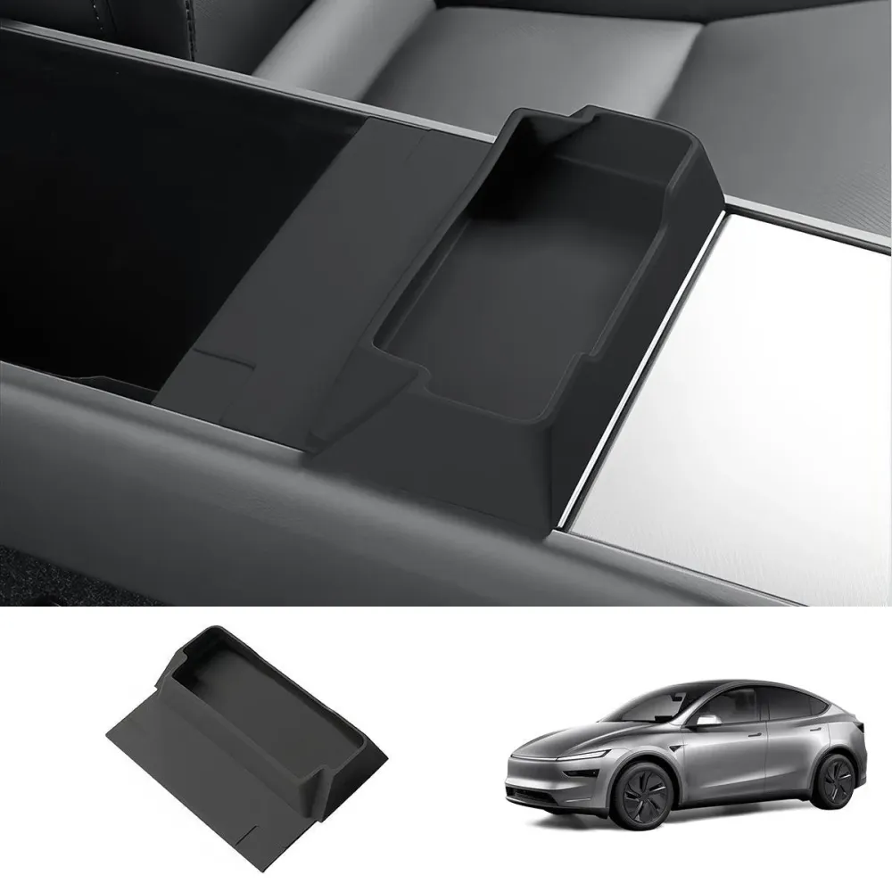 Többfunkciós szilikon középkonzol szemüvegtartó tálca Tesla Model Y Juniper 2025+-hoz