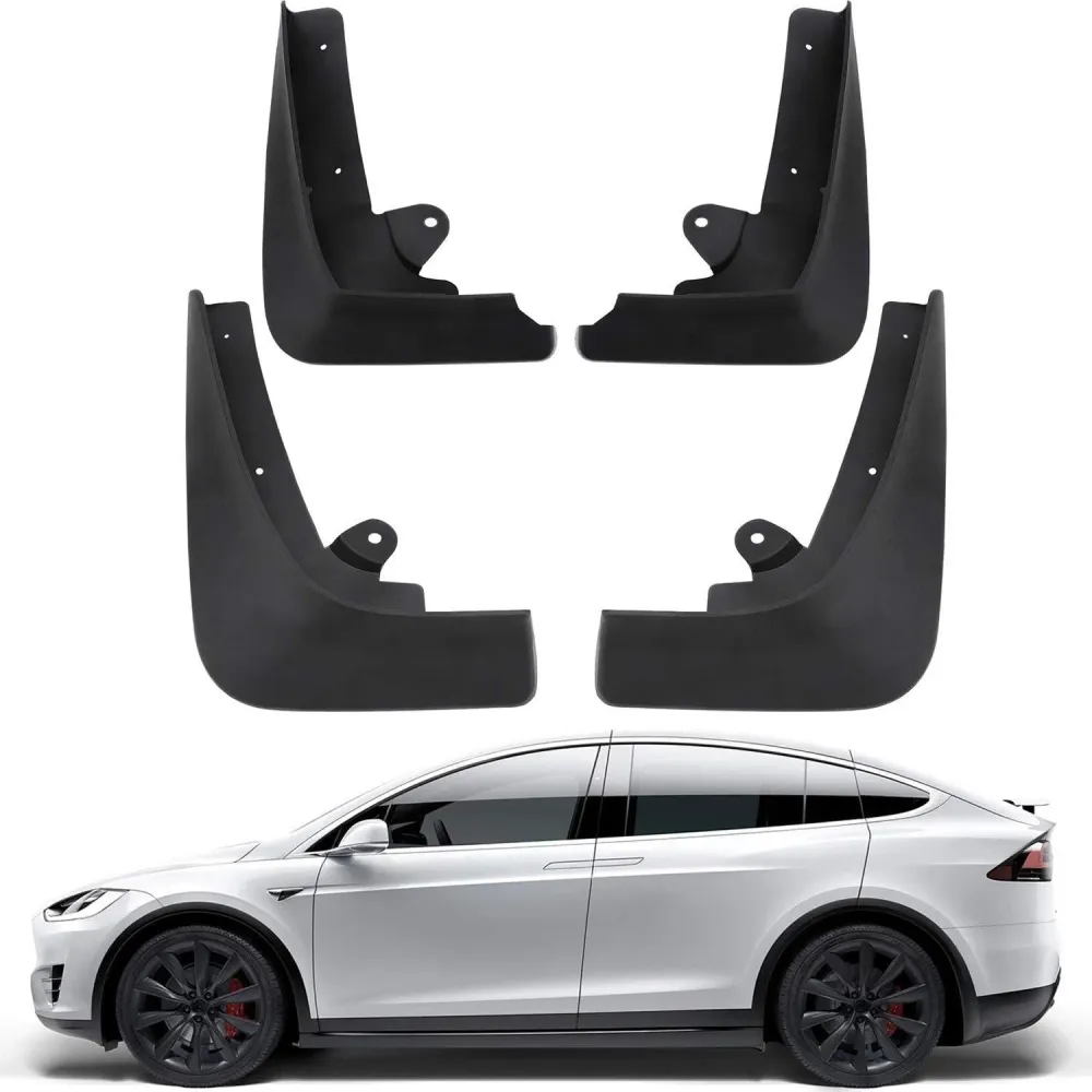 Tartós sárfogó gumik Tesla Model X-hez - 4 darabos, egyszerű felszerelhetőség (2015-2020)