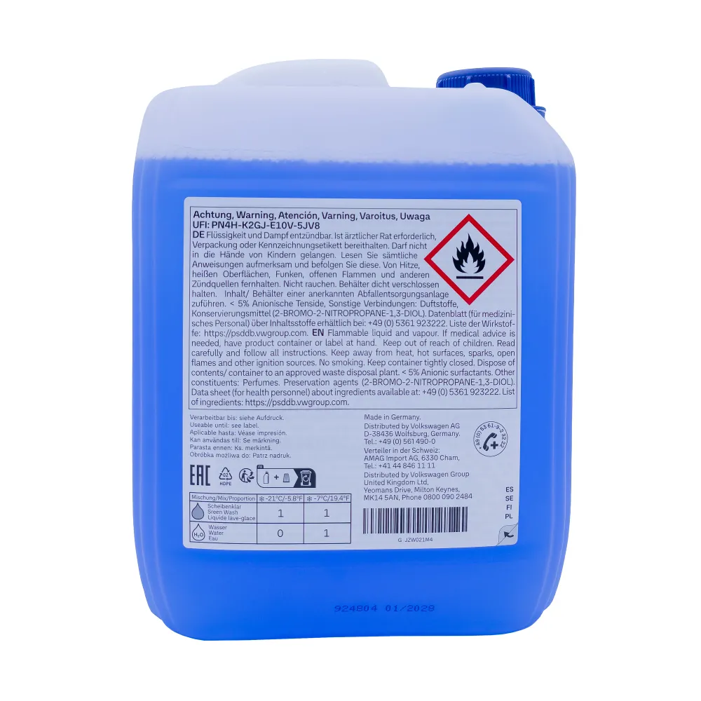 VW Scheibenklar Winter Economy, 5L kész keverék, fagyvédelem -21 °C-ig, GJZW021M4