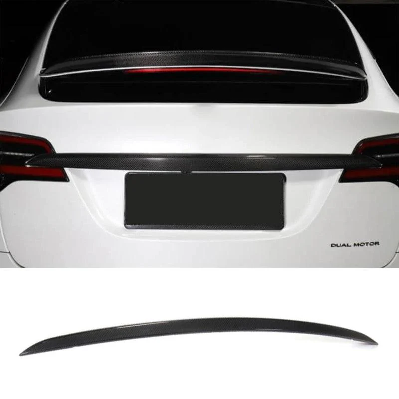 [Real Carbon Fiber] Csomagtartó krómozott rátétes csomagtérajtó kárpitozáshoz Tesla Model X 2021+ (nincs lyuk stílus)