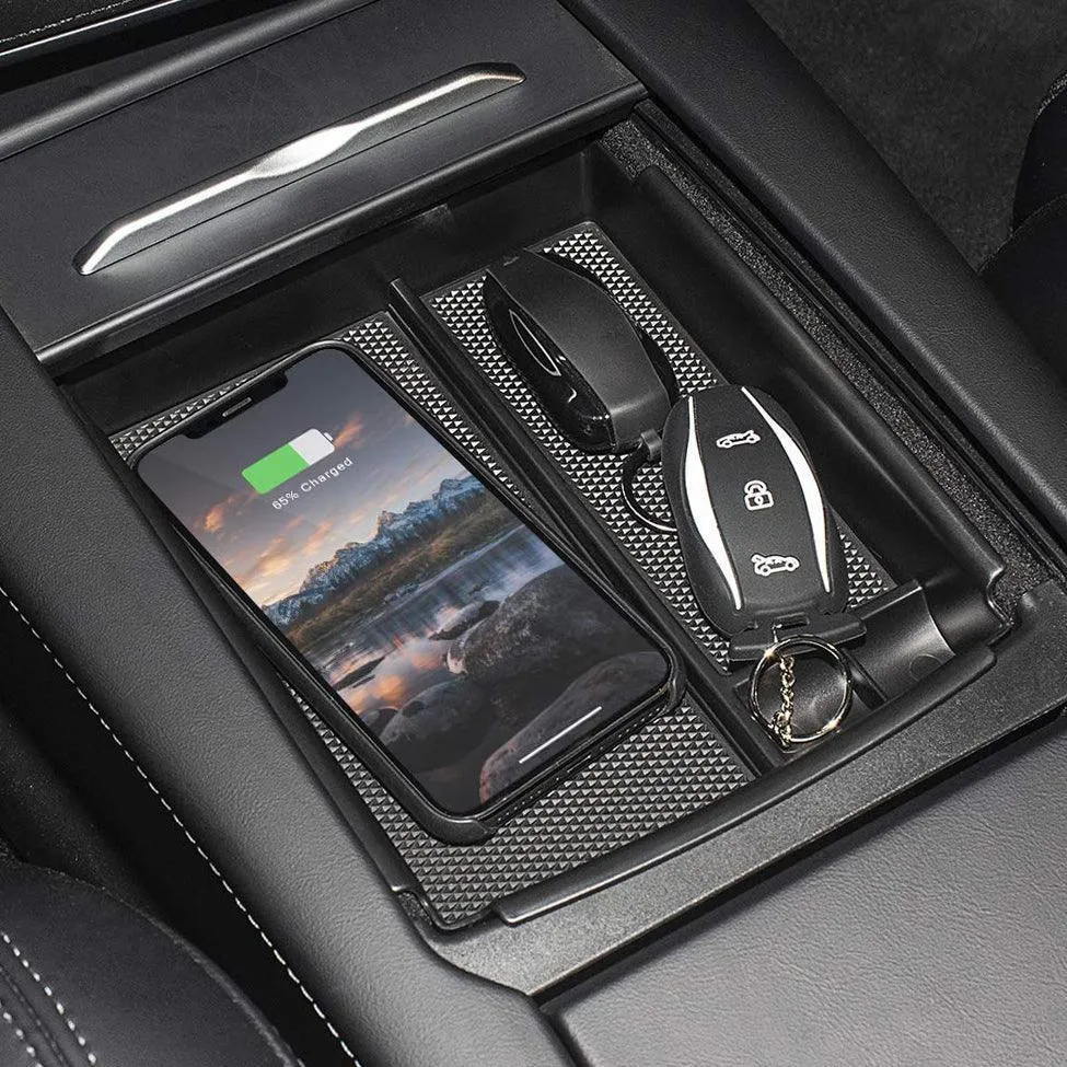 Model S/X középkonzol szervező vezeték nélküli telefontöltővel Tesla(2016-2020)