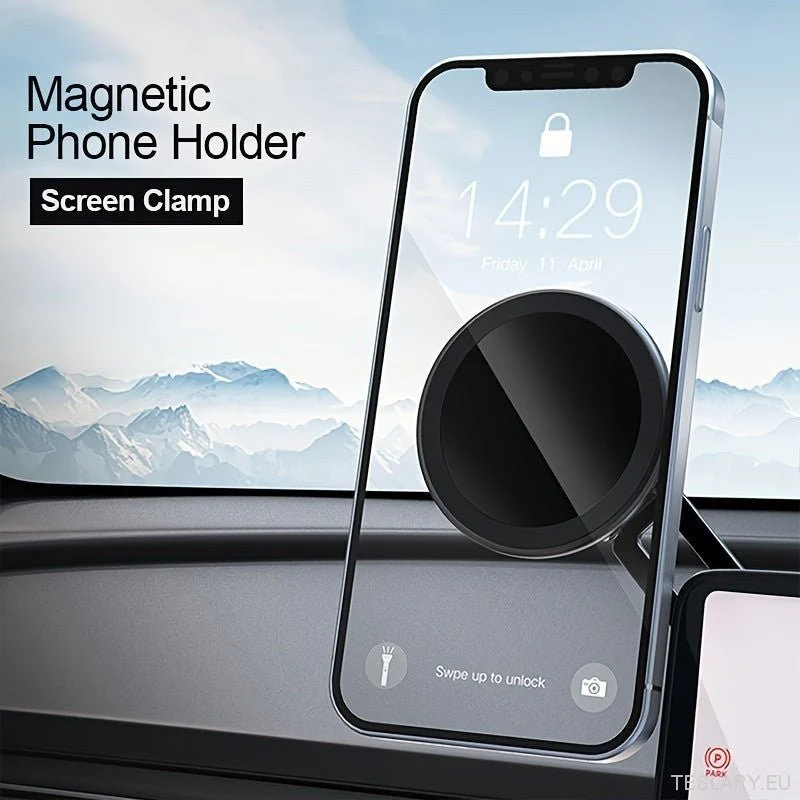 360 ° forgó mágneses autó telefon tartó, rögzíthető képernyő tartó Tesla 3/y/s/x modellhez