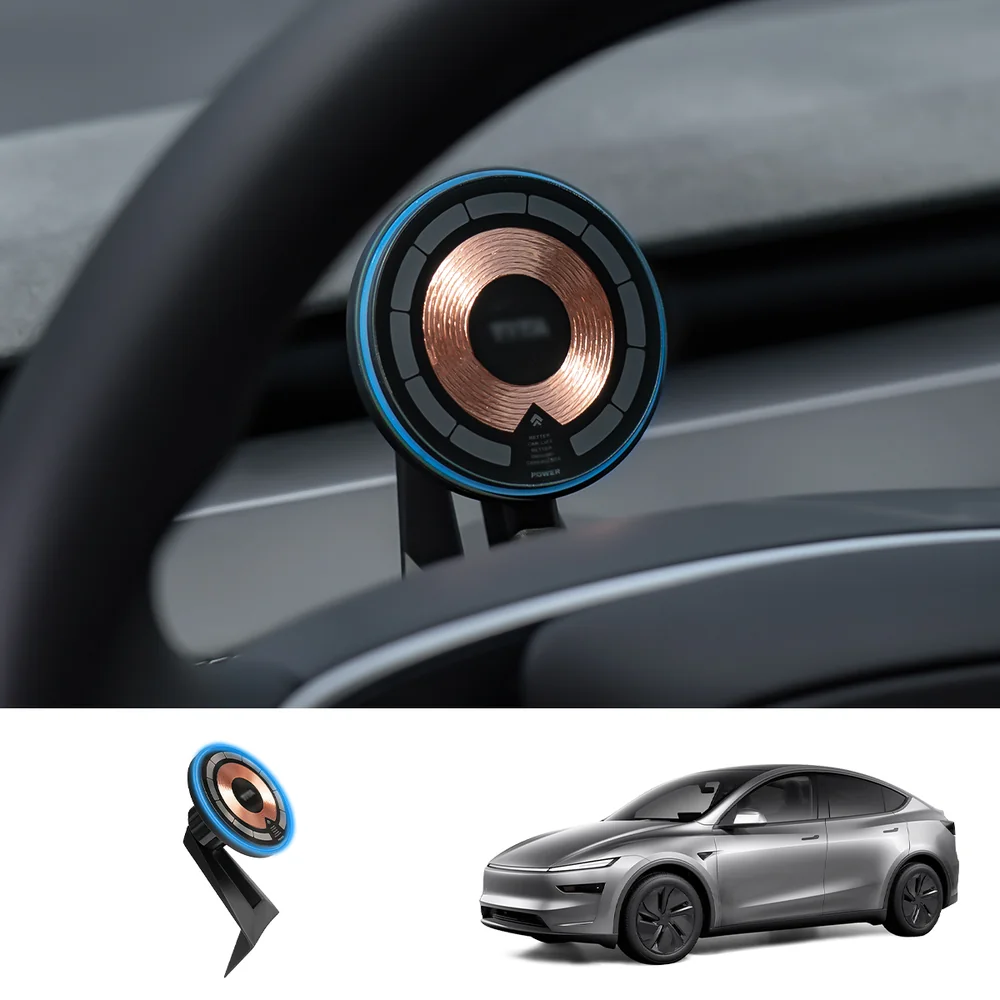 Model 3 / Y műszerfal kormánykerék telefontartó mágneses Magsafe vezeték nélküli töltő telefontartó Tesla(2017+)