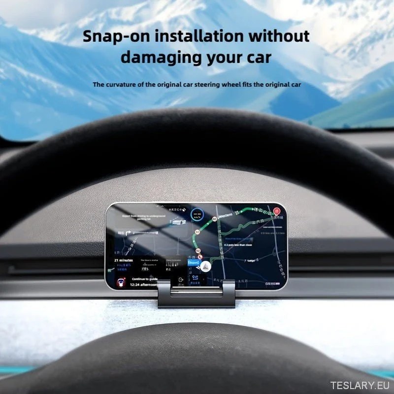 TELEDÉS TÁRSASÁGOS TESLA 3/Y MODELL - SNAP -ON Dashboard és Air Conder Mount, állítható szilikon