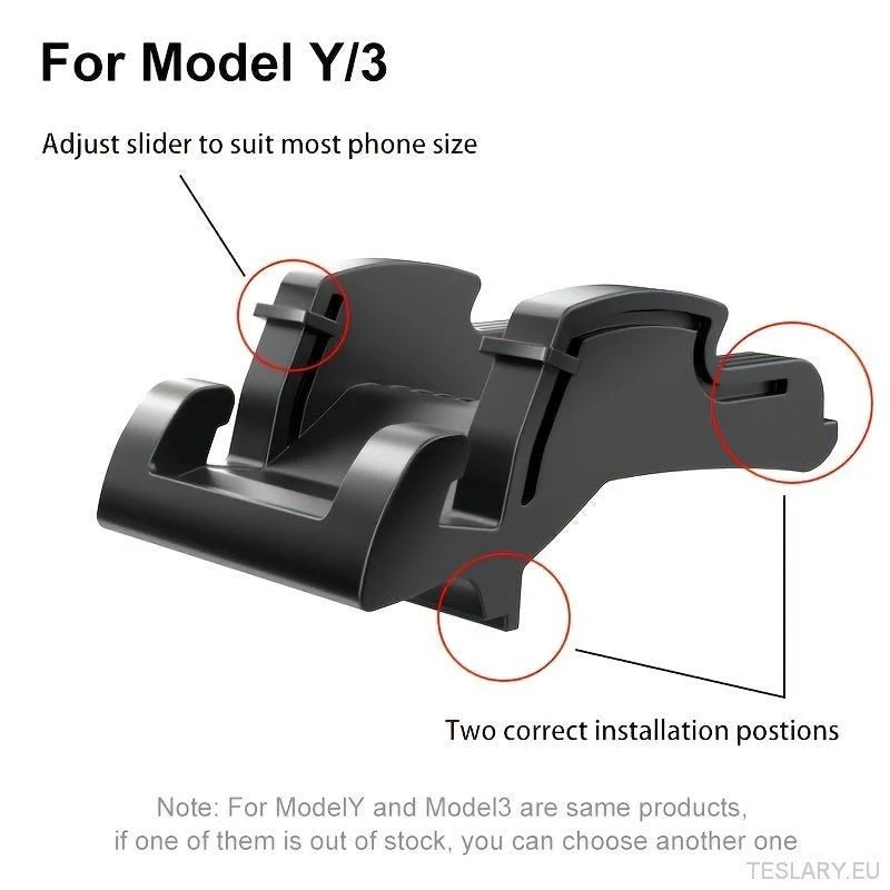 TELEDÉS TÁRSASÁGOS TESLA 3/Y MODELL - SNAP -ON Dashboard és Air Conder Mount, állítható szilikon