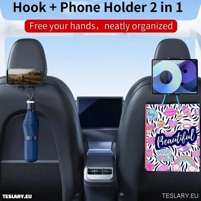 Tesla 3/y/s/x fejtámla tabletta/telefontartó