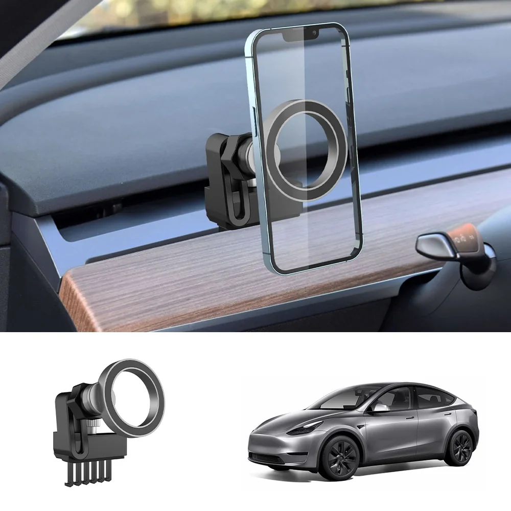 Tesla Model 3/Y műszerfalra szerelhető mágneses telefontartó Magsafe technológiával biztonságos tartásért