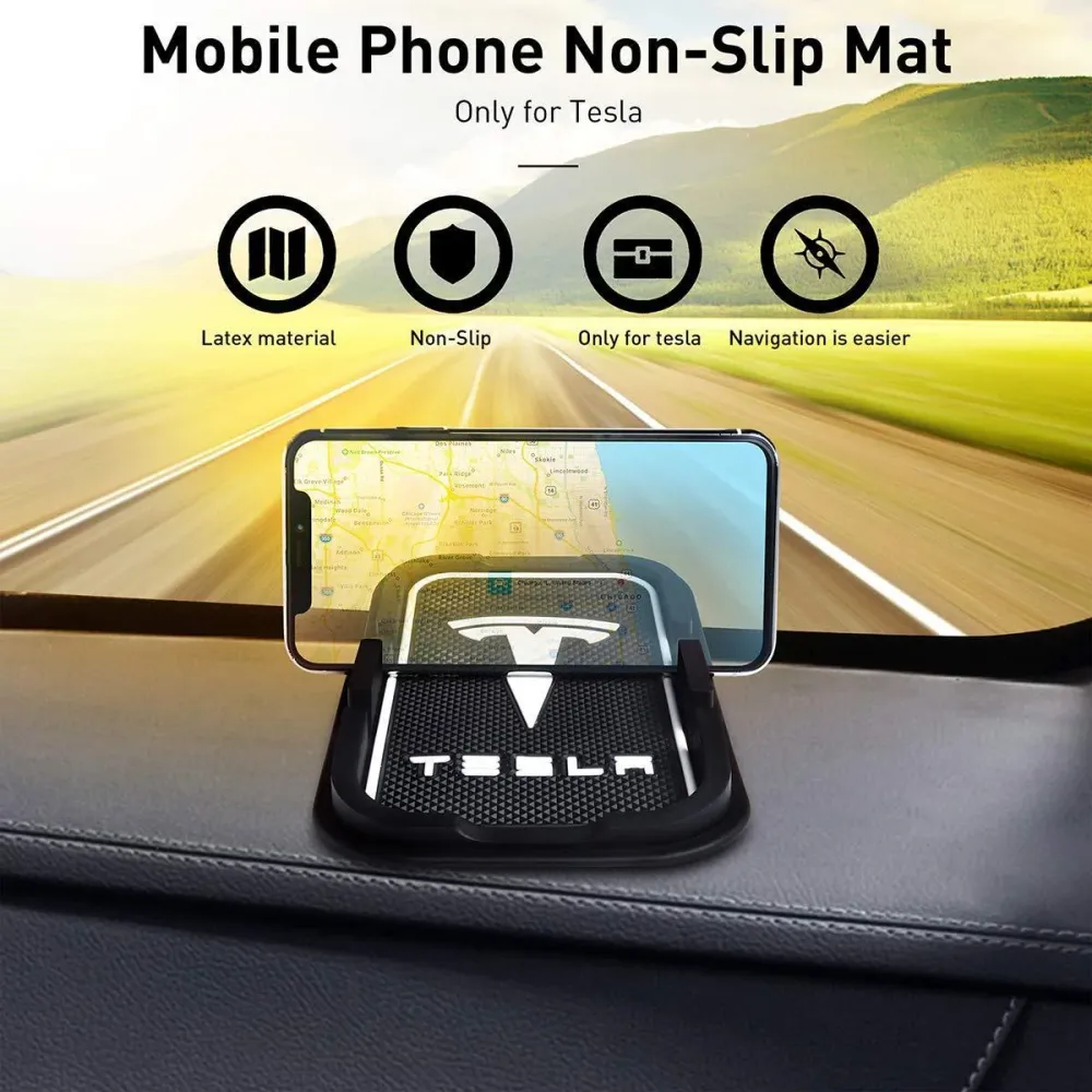 Tesla Model S3XY csúszásgátló műszerfali szőnyeg mobiltelefontartó (2012-2023)