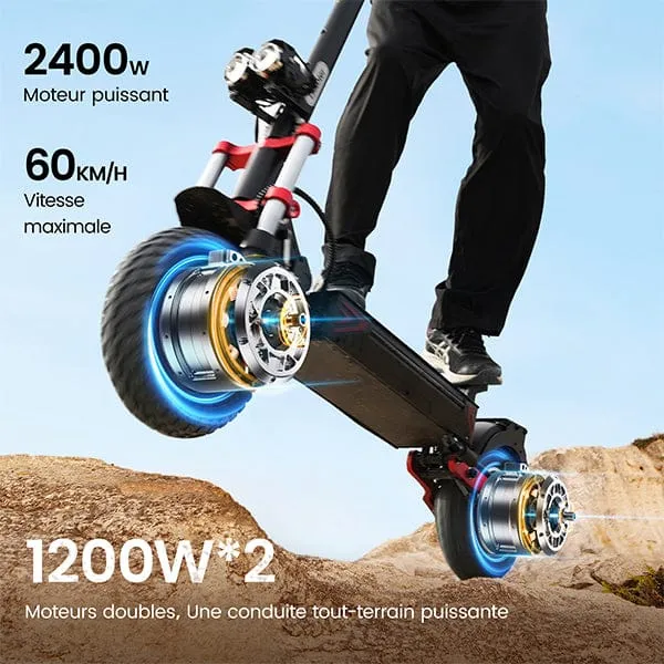iX8 Elektromos Roller Dupla Motorral 2400W Összecsukható Terepjáró, CE Tanúsított, kettős motor iScooter