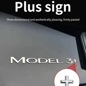 Tesla modell 3+ hosszú tartomány " +" logó ezüst