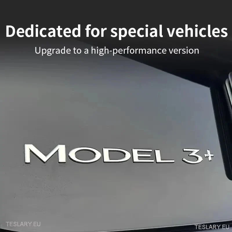 Tesla modell 3+ hosszú tartomány " +" logó ezüst