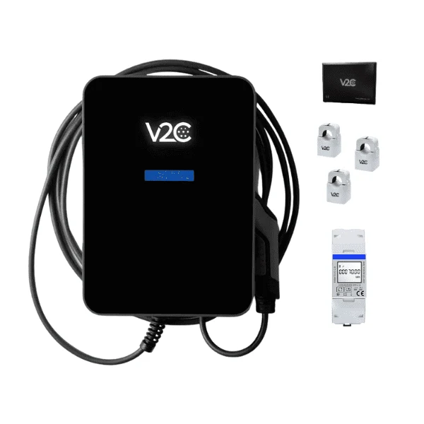V2C Trydan Pro elektromos autó fali töltő (22 kW – 3x32A) (5m - Type 2) (DLB) (Beépített MID mérővel)