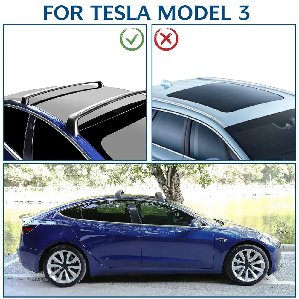 Tesla Model 3/Y alumínium tetőcsomagtartó rakomány keresztrudak (2 db-os készlet) Tesla(2017-2024)