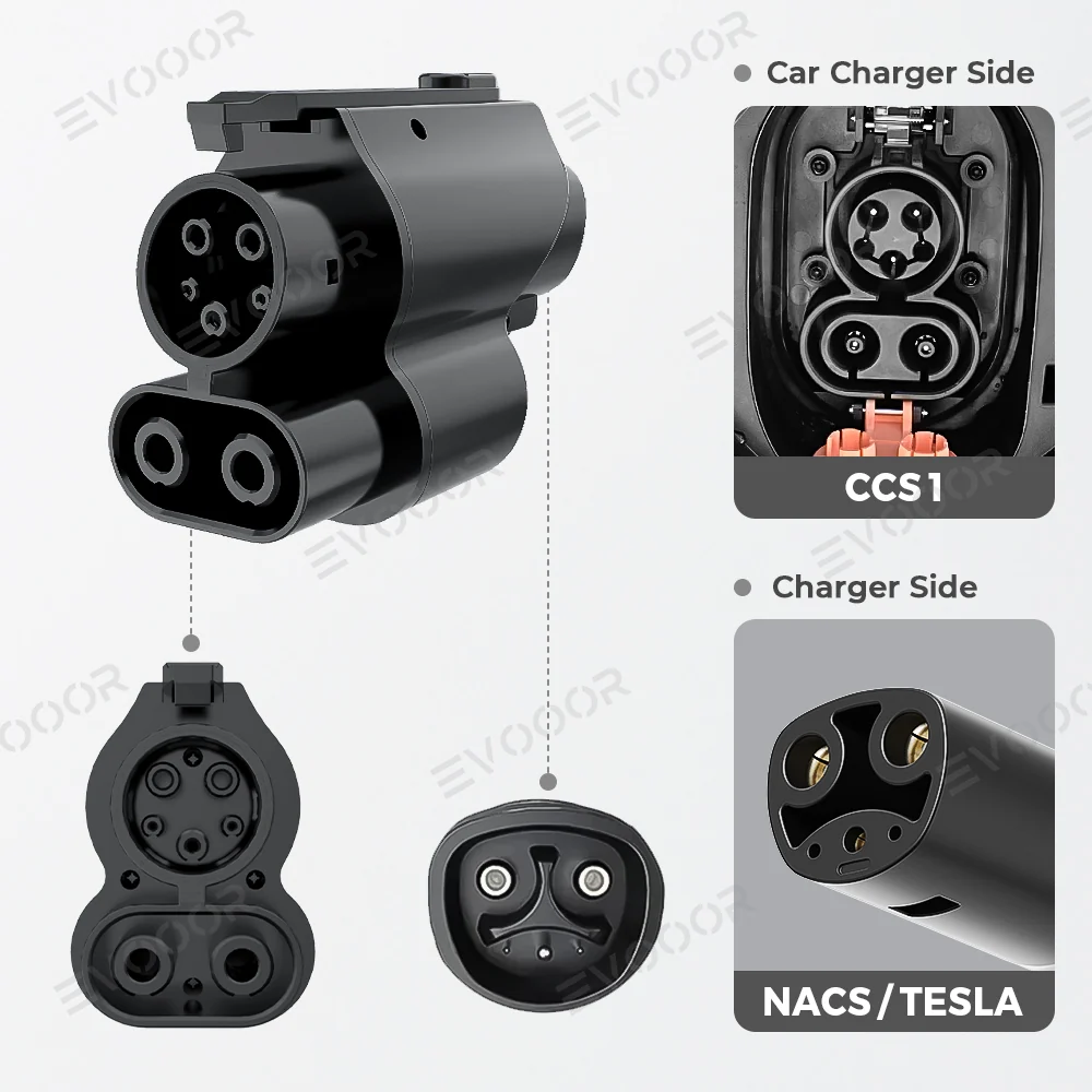 CCS1 - Tesla töltőadapter elektromos járművekhez