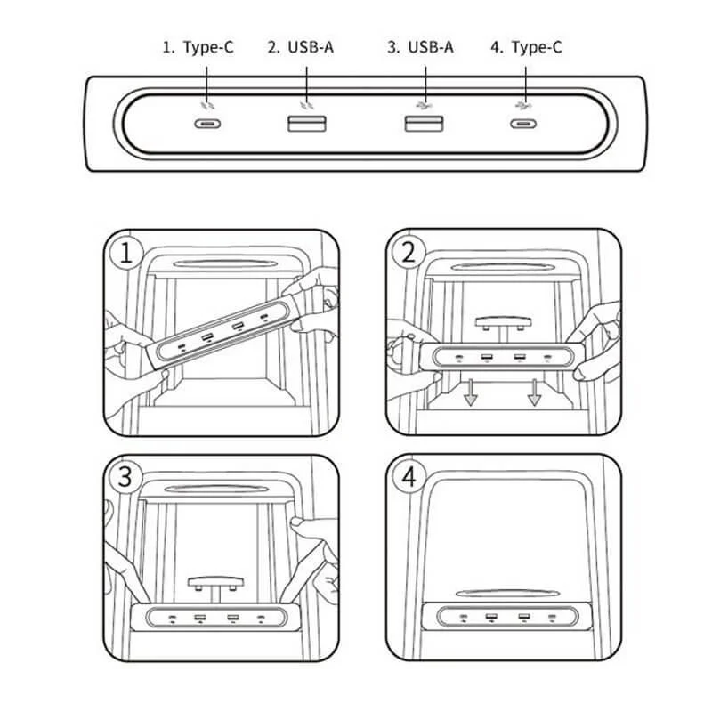 Model 3/Y Középkonzol USB-elosztó (Gen. 2) Tesla(2021-2023)